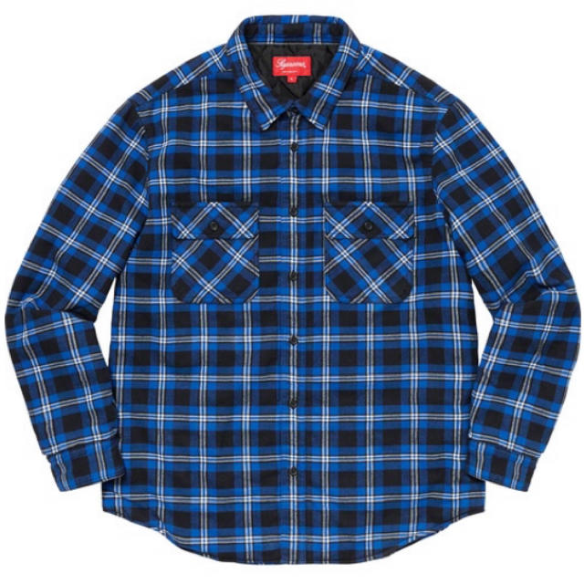 supreme Arc Logo Quilted Flannel Shirt M