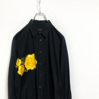 コムデギャルソンオムプリュス(COMME des GARCONS HOMME PLUS)の【廃盤】コムデギャルソンオムプリュス 薔薇シャツ メンズ xs ブラック 古着(シャツ)