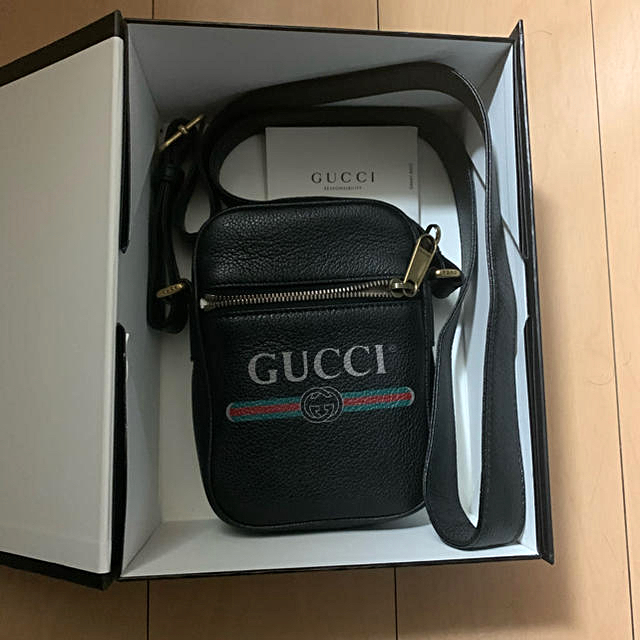 Gucci - GUCCI ヴィンテージ ロゴ プリント レザーショルダーの通販 by sup 's shop