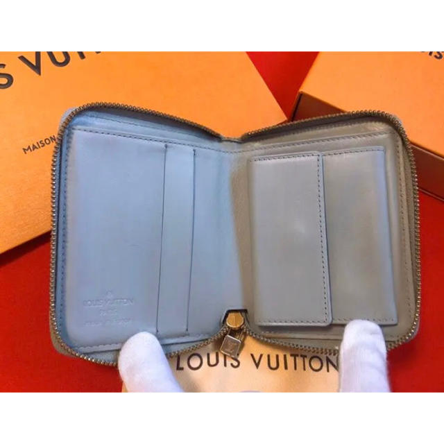 想像を超えての 財布 ハーフ ヴェルニ ヴィトン ルイ - VUITTON LOUIS リカラー 系 黒×ブルー ジッピー 財布