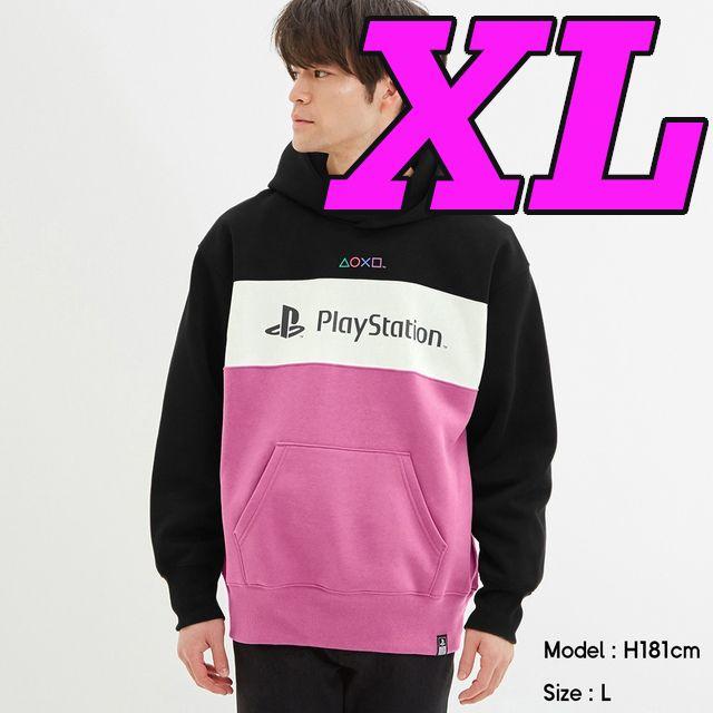 GU(ジーユー)の 【XL】(黒) GU ビッグスウェットプルパーカー PlayStation メンズのトップス(パーカー)の商品写真