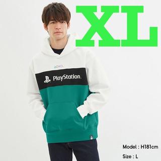 ジーユー(GU)の【XL】(白) GU ビッグスウェットプルパーカー PlayStation(パーカー)