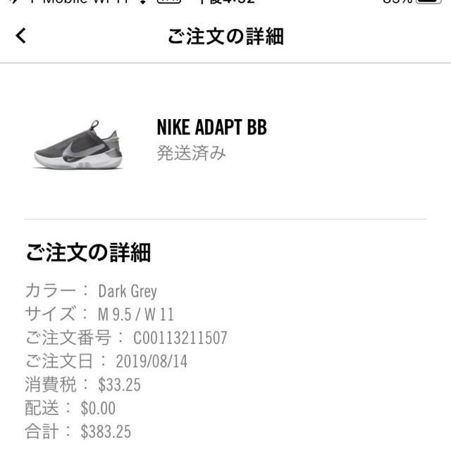 NIKE(ナイキ)のNIKE ADAPT BB サイズ 27.5㎝　新品 メンズの靴/シューズ(スニーカー)の商品写真