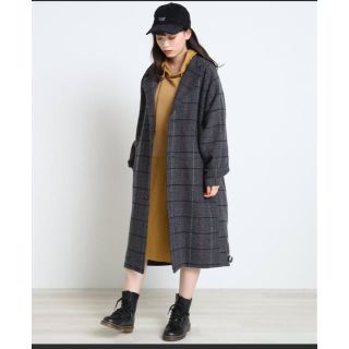 ダブルネーム(DOUBLE NAME)の【超美品】DOUBLE NAME チェックコート(ロングコート)