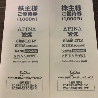 共和コーポレーション株主優待券 2000円分(その他)