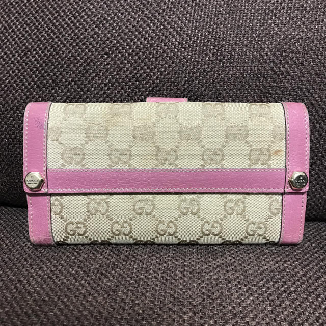 Gucci - GUCCI グッチ 長財布 GG柄 ベージュ ピンクの通販 by ゆらゆらsurf