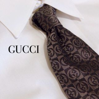 Gucci - 美品　GUCCI グッチ　GG柄　ロゴ　ネクタイ　高級シルク　総柄　モノグラムの通販