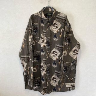 アートヴィンテージ(ART VINTAGE)の【古着】RED HEAD 柄シャツ　ボタンダウンシャツ　XXL(シャツ)