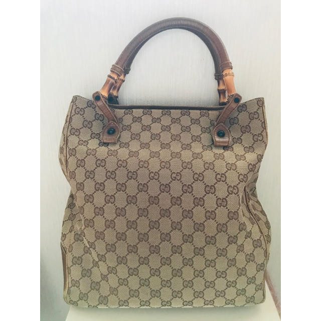 Gucci - GUCCI★バンブートートバッグ★GG柄の通販 by まっすーshop