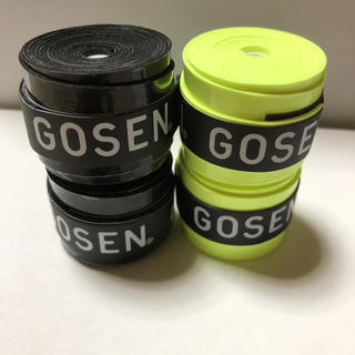ゴーセン(GOSEN)のGOSENグリップテープ 黒4個、フラッシュイエロー 2個 計6個(バドミントン)