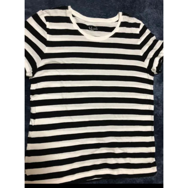 MUJI (無印良品)(ムジルシリョウヒン)のTシャツ　ボーダー　黒 レディースのトップス(Tシャツ(半袖/袖なし))の商品写真