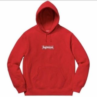 シュプリーム(Supreme)のbandana box logo hoodie レッド　M(パーカー)