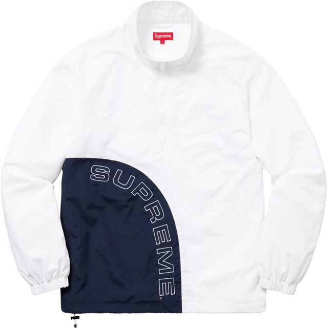 着用supreme Corner Arc Half Zip Pullover