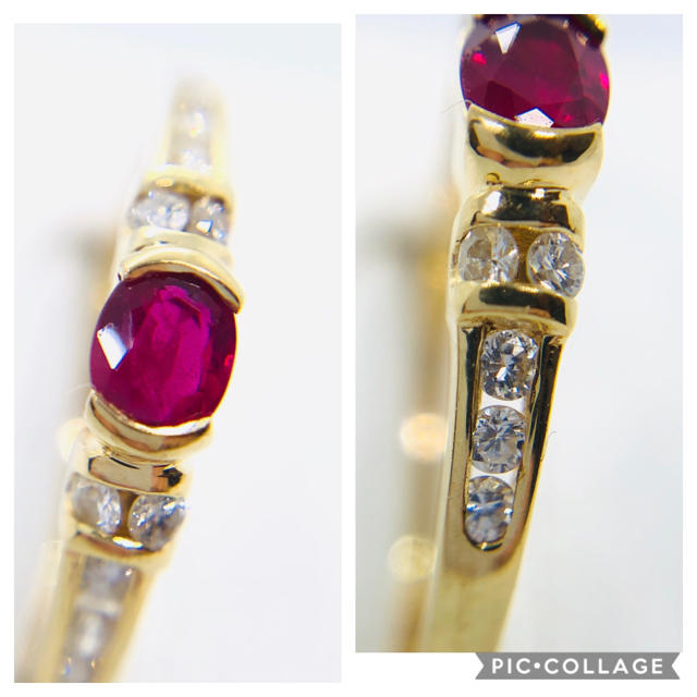 K18YG ルビー / ダイヤモンド リング　R:0.24ct D:0.13ct レディースのアクセサリー(リング(指輪))の商品写真