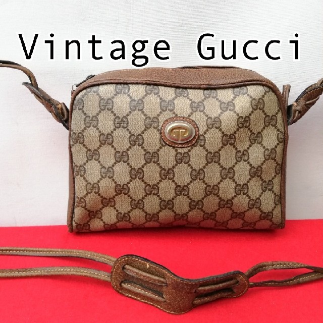 Gucci - 希少 オールドグッチ GG柄 ビンテージショルダーバッグ ポシェット 正規品の通販 by vintage  shop