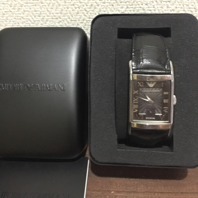 スーパーコピー ヴィトン メンズ 腕時計 | Emporio Armani - アルマーニ 時計 スクエア ブラックの通販 by 断捨離中♡ＲOO♪