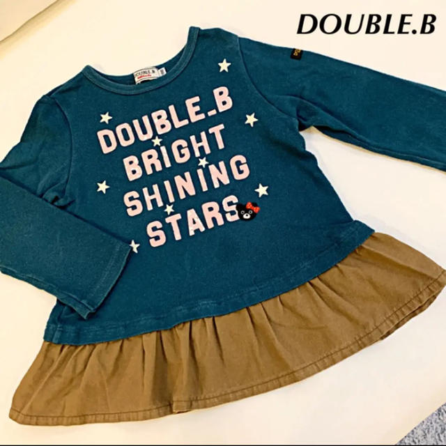 DOUBLE.B(ダブルビー)のDOUBLE.B 深緑チュニック 100 キッズ/ベビー/マタニティのキッズ服女の子用(90cm~)(Tシャツ/カットソー)の商品写真