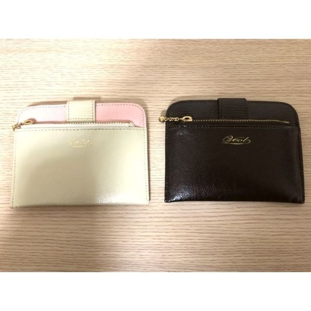 ヌベオ偽物税関 、 日本製　レディース　薄い財布　ピンク　ブラック　2個セット　Kimochiの通販 by ハル's shop