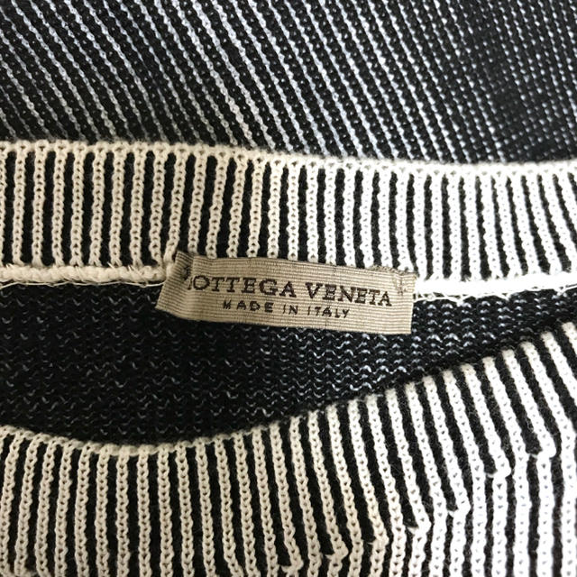 Bottega Veneta(ボッテガヴェネタ)の定13万 ボッテガヴェネタ モノトーン切替コットンリブニット44 メンズのトップス(ニット/セーター)の商品写真