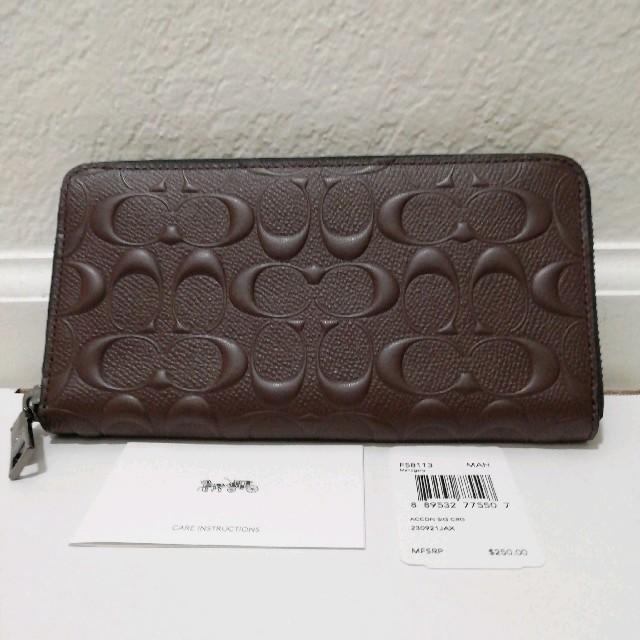 COACH - 即発送★新品未使用 コーチ メンズ エンボス 長財布 茶色 シグネチャーの通販 by youko'2★プロフ必読