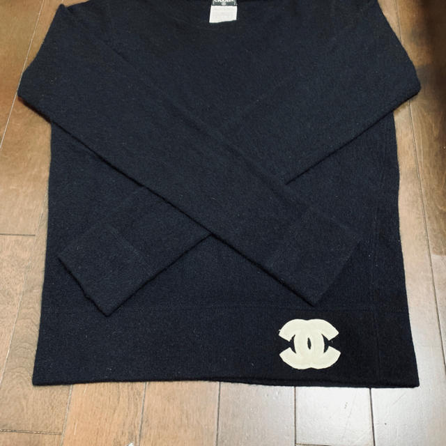 正規店購入品 シャネル CHANEL ココマーク  カシミア   ニット 黒色