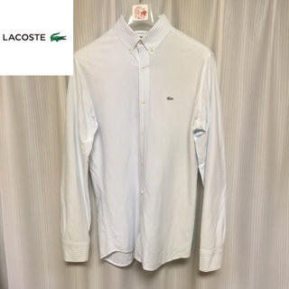 ラコステ(LACOSTE)のラコステ  定番 薄手　長袖　ブルーストライプ　スリムフィット　シャツ(シャツ)