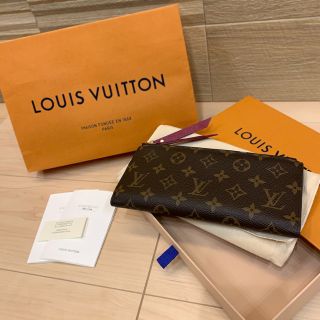 ルイヴィトン(LOUIS VUITTON)の美品 ルイヴィトン 長財布 ポルトフォイユ アデル フューシャ(財布)