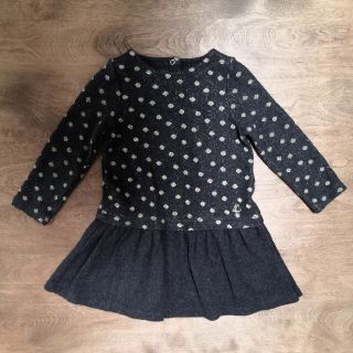 プチバトー(PETIT BATEAU)のプチバトー　ドットワンピース　18m(ワンピース)