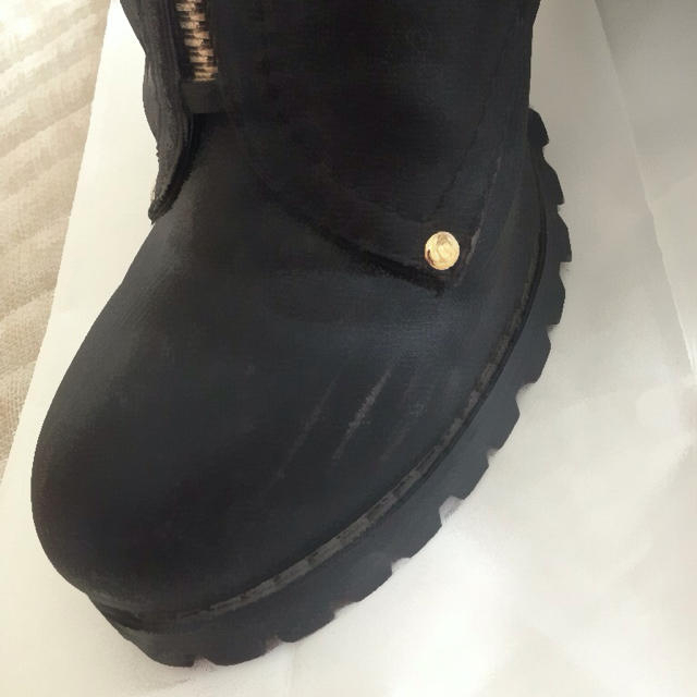シルバーチャック付♡黒ブーツ レディースの靴/シューズ(ブーツ)の商品写真