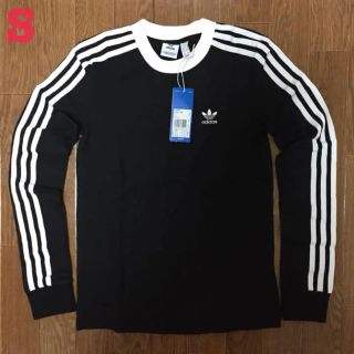 アディダス(adidas)のアディダス オリジナルス 3ストライプ 長袖 Tシャツ 黒 S(Tシャツ(長袖/七分))