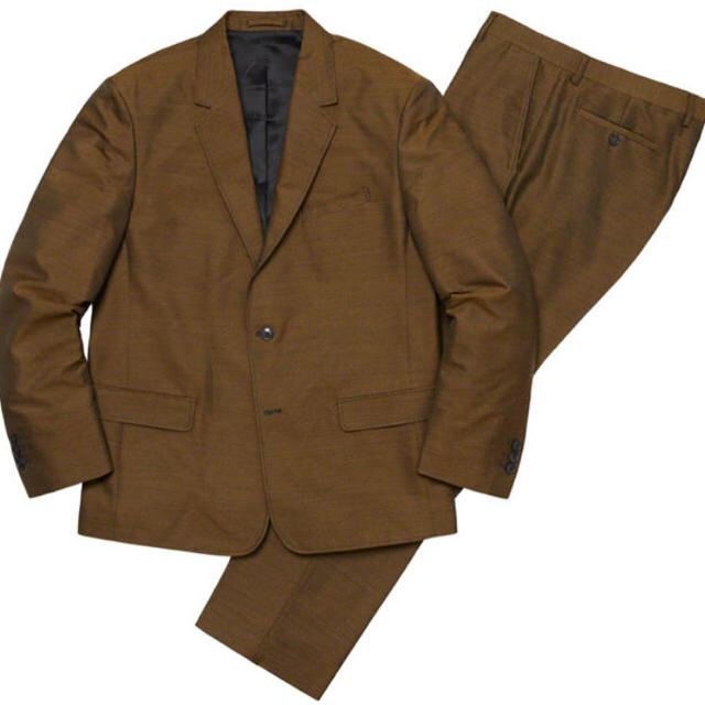 日本製 Supreme - small brown suit sharkskin supreme セットアップ