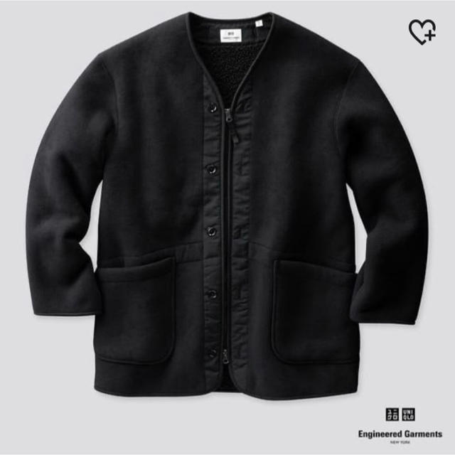 Engineered Garments(エンジニアードガーメンツ)のdhvty様専用　新品未使用　ユニクロ フリースノーカラーコート S ブラック メンズのジャケット/アウター(ノーカラージャケット)の商品写真