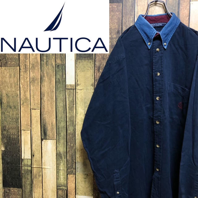 NAUTICA(ノーティカ)の【TKEKZNR★様】ノーティカ☆ワンポイント刺繍ロゴ入りデニム襟切替シャツ メンズのトップス(シャツ)の商品写真