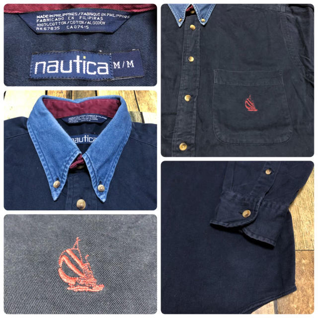 NAUTICA(ノーティカ)の【TKEKZNR★様】ノーティカ☆ワンポイント刺繍ロゴ入りデニム襟切替シャツ メンズのトップス(シャツ)の商品写真