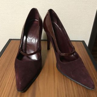 トッズ(TOD'S)のTOD’S  【巾着&箱付き】ハイヒールパンプス サイズ38 ボルドー(ハイヒール/パンプス)