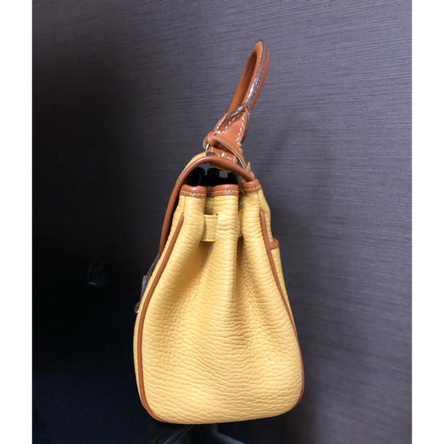 【美品】dooney & bourke アンティーク本革ハンドバッグ 山吹色