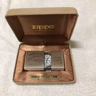 ジッポー(ZIPPO)の超レア Zippo型　時計　通しナンバー付き(置時計)