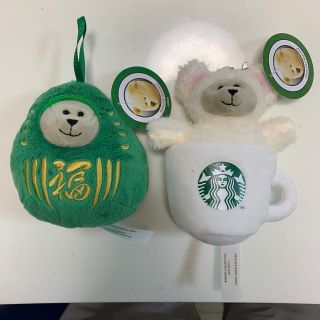 スターバックスコーヒー(Starbucks Coffee)のスタバ　ベアリスタねずみMini ベアリスタだるまグリーンMini セット(ぬいぐるみ)