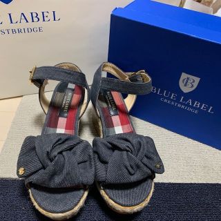 バーバリーブルーレーベル(BURBERRY BLUE LABEL)の新品ブルーレーベルクレストブリッジ　デニムストラップ　サンダル(サンダル)