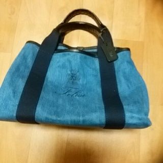 フェリージ(Felisi)のフェリージトートBag　美品　デニム　レザーもち手16/44DW(トートバッグ)