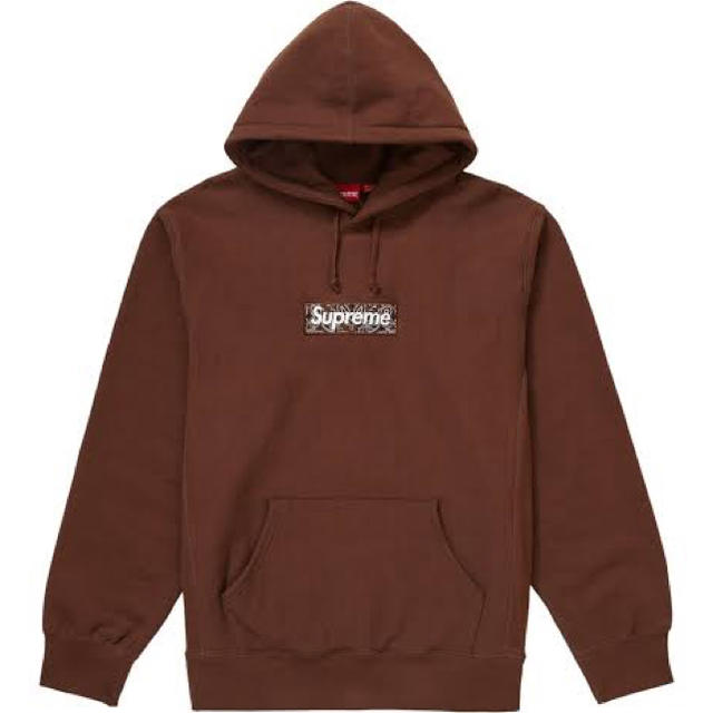 supreme bandana box logo hoodie ブラウン　茶