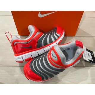 ナイキ(NIKE)の新品 18cm NIKEナイキ ダイナモフリー020 オレンジ×グレー(スニーカー)