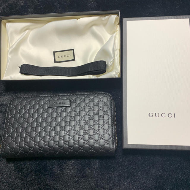 Gucci - ★GUCCI★新作！日本未入荷【マイクロGG 黒】ラウンド長財布★の通販 by 宮本大地's shop