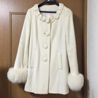 ウィルセレクション(WILLSELECTION)のウィル♡ノーカラー袖ファーコート(ロングコート)