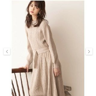 ジルバイジルスチュアート(JILL by JILLSTUART)のケーブルAラインニットワンピース(ひざ丈ワンピース)