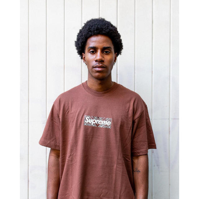 XL Supreme Bandana Box logo Tee Brown