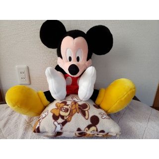 ミッキーマウス(ミッキーマウス)のミッキー ぬいぐるみ&😁オマケ　クッション付き🐭 ( ´∀｀ )b☝️(ぬいぐるみ)