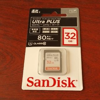 サンディスク(SanDisk)のSan Disk Ultra Plus 32GB　新品 未使用 未開封品　送料込(PC周辺機器)