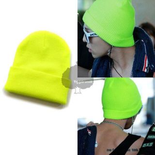 新品 蛍光 ネオンカラー ニット帽 黄色 イエロー G-DRAGON(ニット帽/ビーニー)