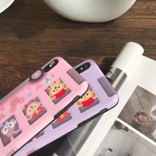 Disney(ディズニー)のセット！ピンク パープルダッフィー&フレンズ iPhoneXRケース スマホ/家電/カメラのスマホアクセサリー(iPhoneケース)の商品写真